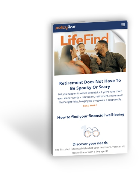 PolicyFind custom insurance broker UI showcasing quote comparison features by blackDot.ca